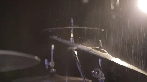 Cymbals with water splash Stock Footage 48235487