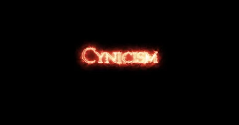 Cynicism written with fire. Loop Stock Footage 145870567