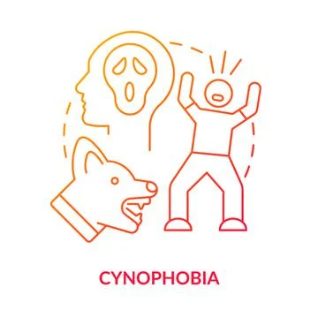 Cynophobia red gradient concept icon Stock Illustration