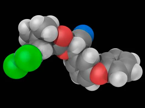 Cypermethrin insecticide molecule Stock Illustration