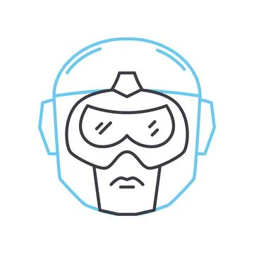 Cyperpunk augmentation line icon, outline symbol, vector illustration, concept Stock Illustration