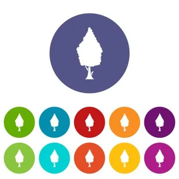 Cypress set icons Stock Illustration
