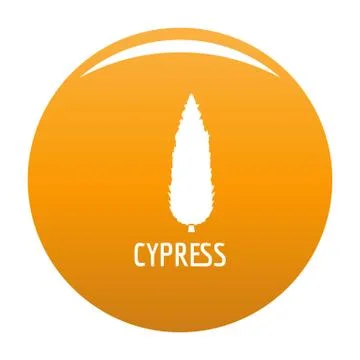 Cypress tree icon orange Stock Illustration