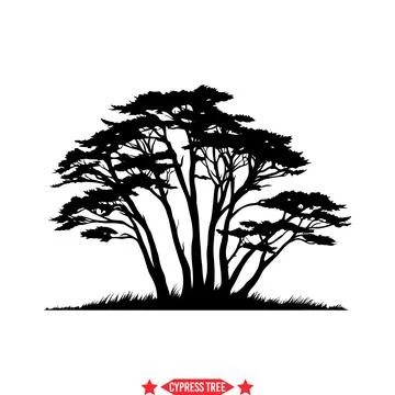 Cypress Tree Vector Bundle Lush Silhouettes for Landscape Designs Stock Illustration