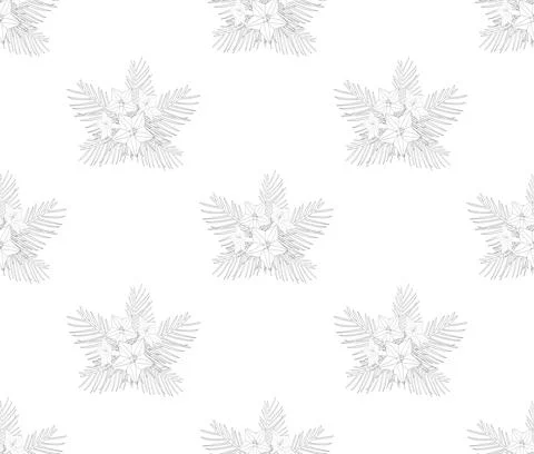 Cypress Vine Flower Outline Pattern Stock Illustration