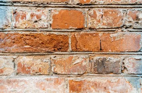 Cypress wall texture pattern red cypress blocks, close-up, old dilapidated wall. Stock Photos