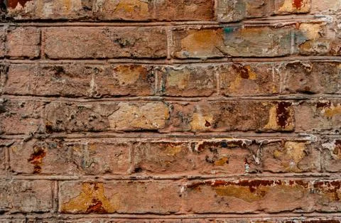 Cypress wall texture pattern red cypress blocks, close-up, old dilapidated wall. Stock Photos