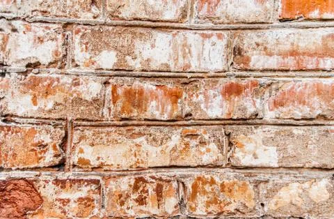 Cypress wall texture pattern red cypress blocks, close-up, old dilapidated wall. Stock Photos