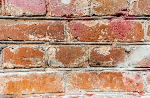 Cypress wall texture pattern red cypress blocks, close-up, old dilapidated wall. Stock Photos
