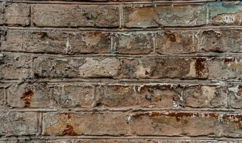 Cypress wall texture pattern red cypress blocks, close-up, old dilapidated wall. Stock Photos