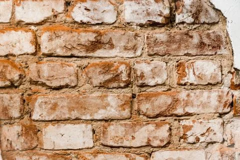 Cypress wall texture pattern red cypress blocks, close-up, old dilapidated wall. Stock Photos