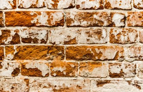 Cypress wall texture pattern red cypress blocks, close-up, old dilapidated wall. Stock Photos