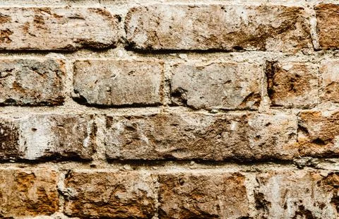 Cypress wall texture pattern red cypress blocks, close-up, old dilapidated wall. Stock Photos