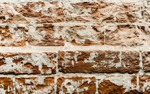 Cypress wall texture pattern red cypress blocks, close-up, old dilapidated wall. Stock Photos
