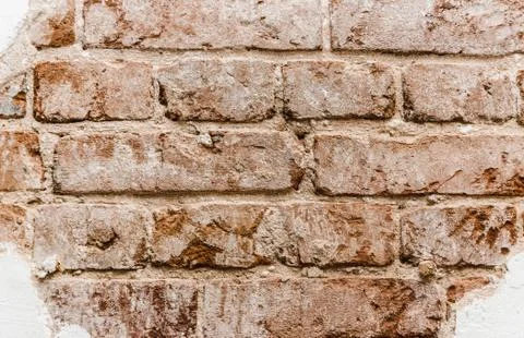 Cypress wall texture pattern red cypress blocks, close-up, old dilapidated wall. Stock Photos