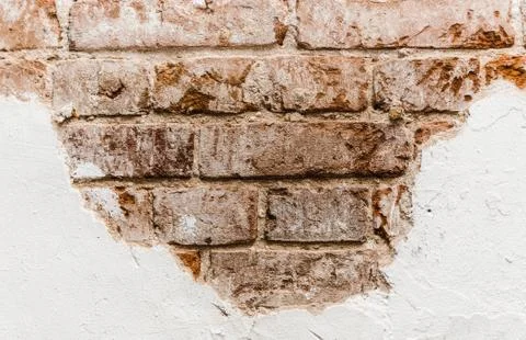 Cypress wall texture pattern red cypress blocks, close-up, old dilapidated wall. Stock Photos