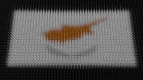 Cypriot Flag Light Shining on Scrolling Bullets Stock Footage 289680218