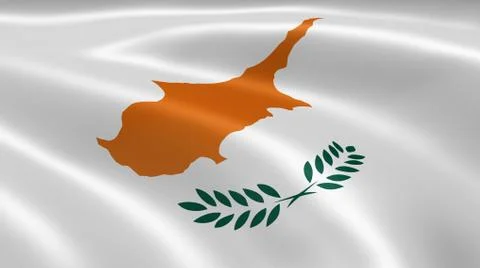 Cypriot flag in the wind Fotos de archivo
