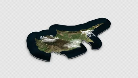 Cyprus 3D Country Map Animation Transparent Alpha Stock Footage 278026266