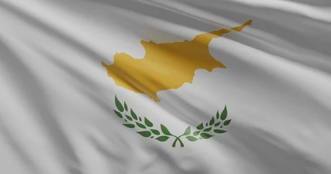 Cyprus 3D Flag Animation Closeup (3D Rendeering) Stock Footage 125940933