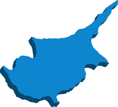 Cyprus- 3D map country Stock Illustration