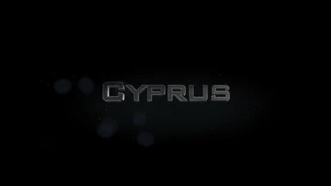 Cyprus 3D title word made with metal animation text on transparent black Stock Footage 255743327