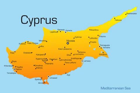 Cyprus Abstract vector color map of Cyprus country Copyright: xZoonar.com/... Stock Photos
