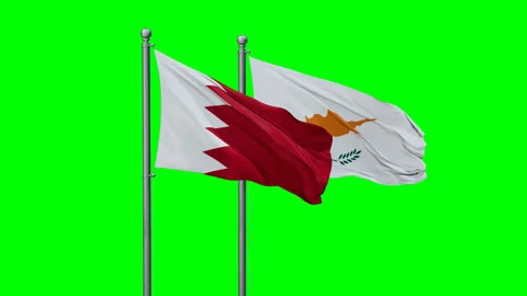 Cyprus and Bahrain flags Stock Footage 292830230