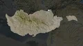 Cyprus and capital circled and zoomed. Satellite 4k or 4k+ Resolution
