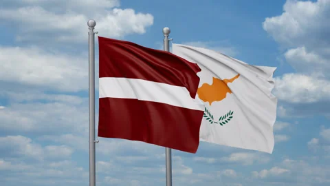Cyprus and Latvia flags Stock Footage 270215793