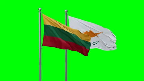 Cyprus and Lithuania flags Stock Footage 292814537