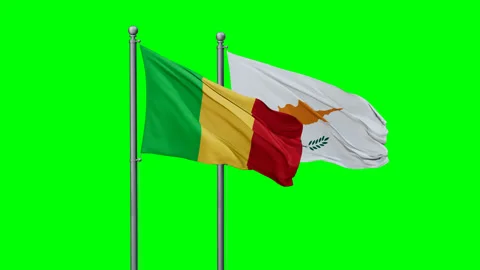 Cyprus and Mali flags Stock Footage 294260754