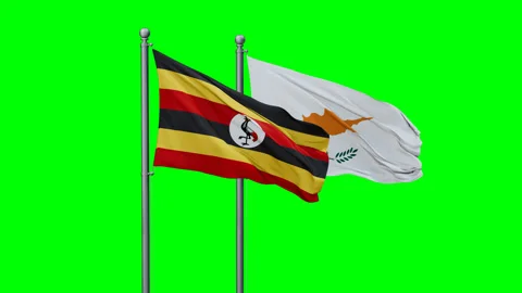 Cyprus and Uganda flags Stock Footage 292823569