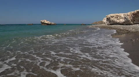 Cyprus Aphrodite rocks Stock Footage 68373921