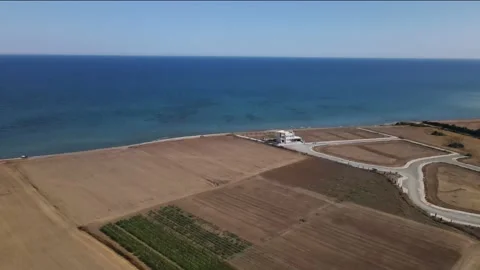 Cyprus beach at daytime. Mediterranean Sea. Beautiful views of the coast. Видео 202023637