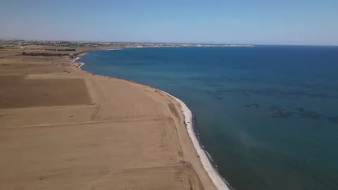 Cyprus beach at daytime. Mediterranean Sea. Beautiful views of the coast. Stock-Footage 202026257