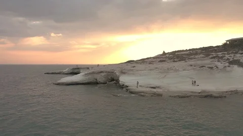 The Cyprus beautiful sunset in the summer Stock Footage 128264142