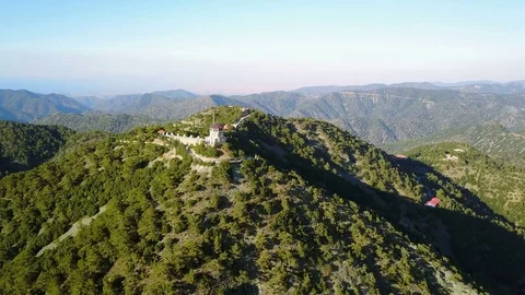 Cyprus. Cedar Valley. The church, a monastery in the mountains. Stock Footage 78043267