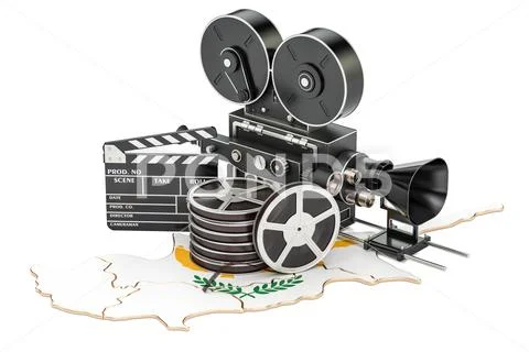 Cyprus cinematography, film industry concept. 3D rendering Stock Illustration