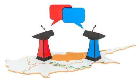 Cyprus Debate concept, 3D rendering Stock Illustration