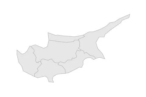 Cyprus editable vector political map EPS Stock Illustration