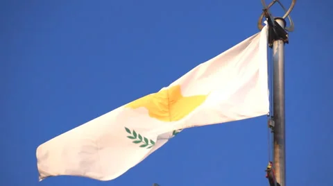 Cyprus flag against a sky 스톡 동영상 68740443
