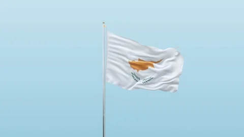 Cyprus Flag With Alpha And Background With Different Angle Of Movement   Stock Footage 131653051
