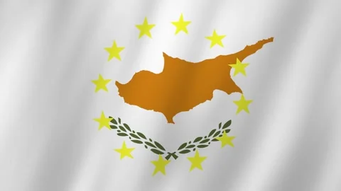 Cyprus Flag and EU Flag 4K Video. Flags of the Cyprus and the European Union  Stock Footage 255057217