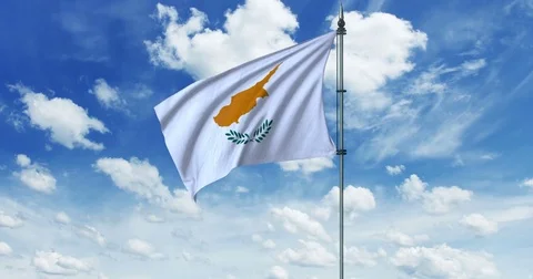 Cyprus flag animation, alpha channel Stock Footage 79660777