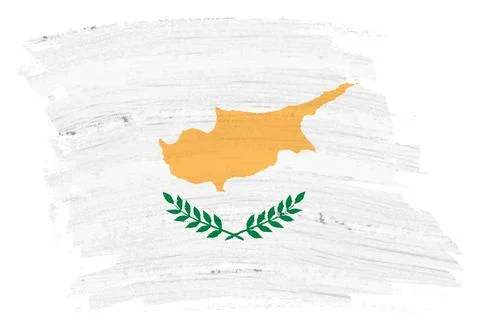 Cyprus flag background paint splash brushstroke Stock Illustration