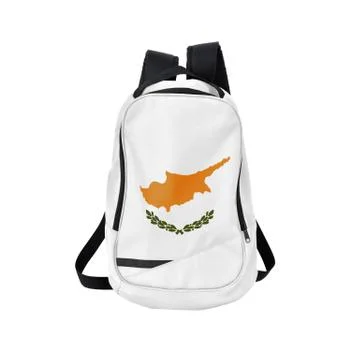 Cyprus flag backpack isolated on white Stock Photos