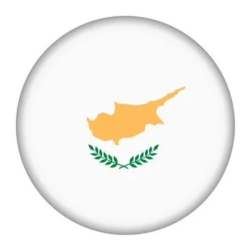 Cyprus flag button 3d illustration with clipping path Stock Illustration