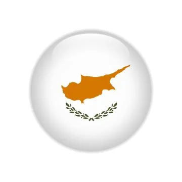 Cyprus flag on button Stock Illustration
