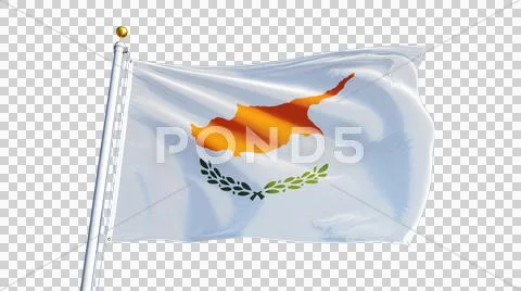 Cyprus flag, close up, isolated with alpha channel Stock Photos